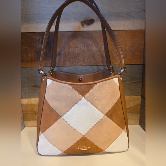 NWT Kate Spade New York Patchwork Suede Leila In Warm Ginger - Picture 5 of 14